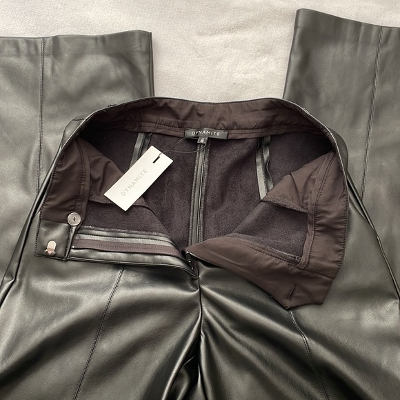 π Dynamite Wide Leg Faux Leather Black 6 NWT - Picture 9 of 16